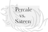 Learn about the difference between cotton percale bed linens and cotton staeen bed linens