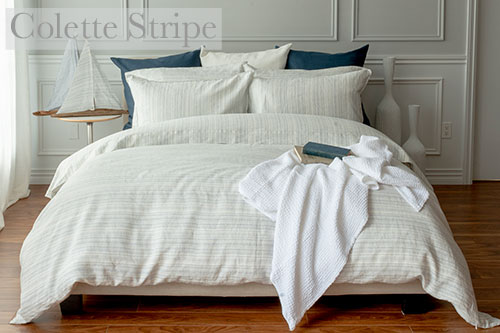 St. Geneve Colette Stripe - French Blue Bed