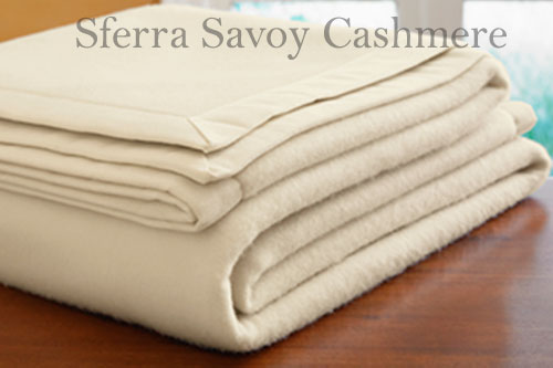 Sferra Savoy Queen Size (100"x94") Cashmere Blanket - Ivory