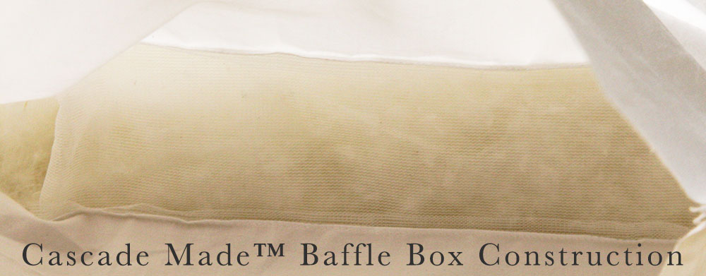 Internal view of the Cascade Made baffle down comforter box construction