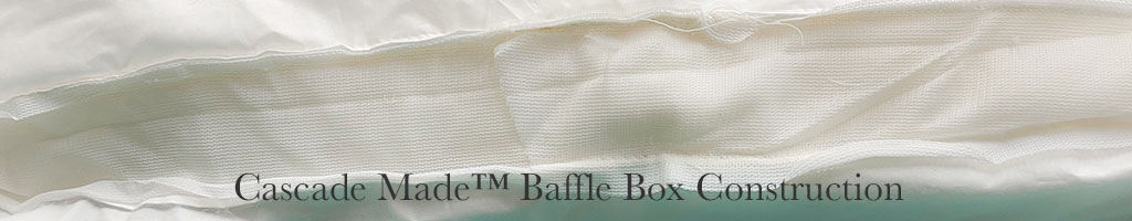 Internal view of the Cascade Made baffle down comforter box construction