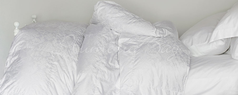 A Plumeria Bay eiderdown comforter