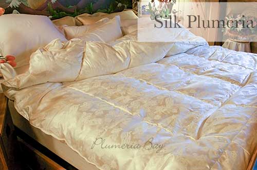 The Silk Plumeria Silk Covered Goose Down Comforter