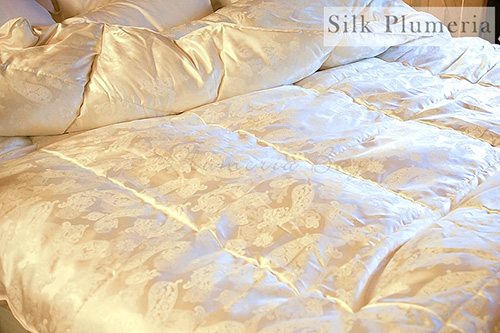 The Silk Plumeria Silk Covered Goose Down Comforter