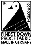 100% cotton down proof fabric made in Germany