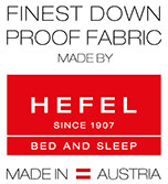 Hefel Logo Downproof fabric made in Austria by Hefel