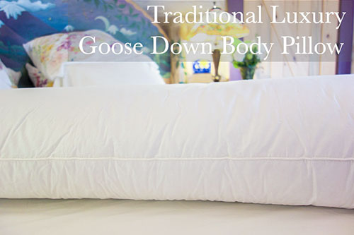 image of Traditional Luxury 850 Fill Power Canadian White Goose Down Body Pillow