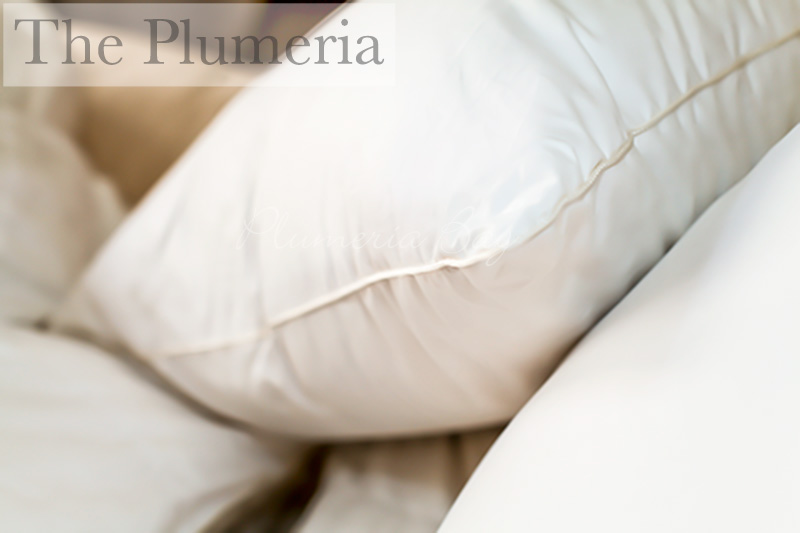 Standard Size - The Plumeria Polish White Goose Down Pillow