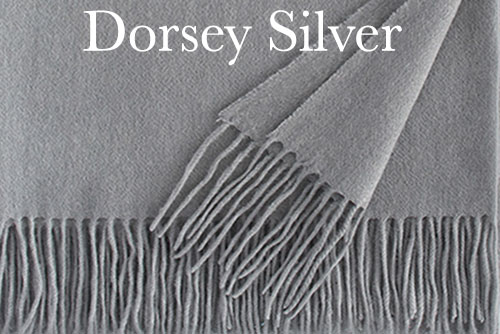 Sferra Dorsey Cashmere Throw - Silver