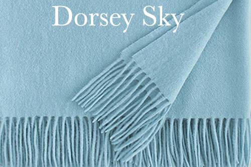 Sferra Dorsey Cashmere Throw - Sky