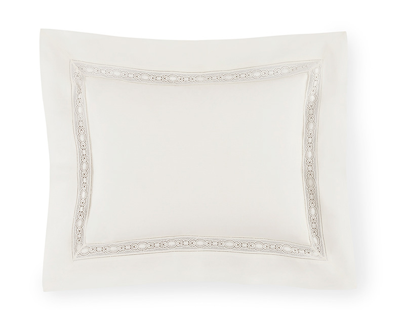 Sferra Giza 45 Lace Percale Pillow Sham in Ivory