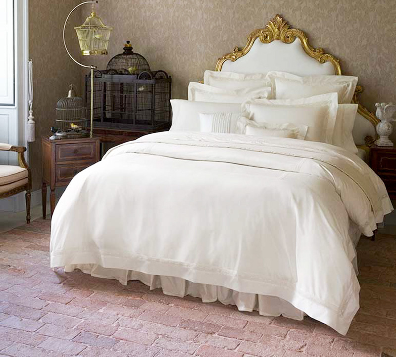 Sferra Giza 45 Lace Percale Duvet Cover & Bed Linens