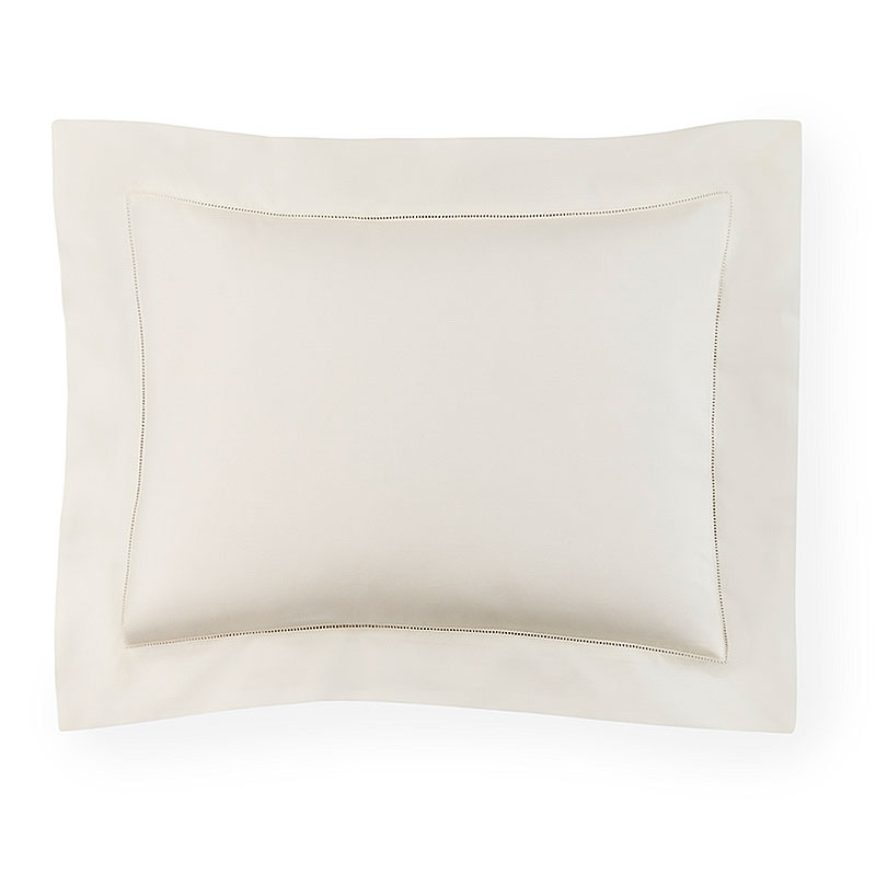 Sferra Giza 45 Percale Pillow Sham With Hemstitch Detail in Ivory