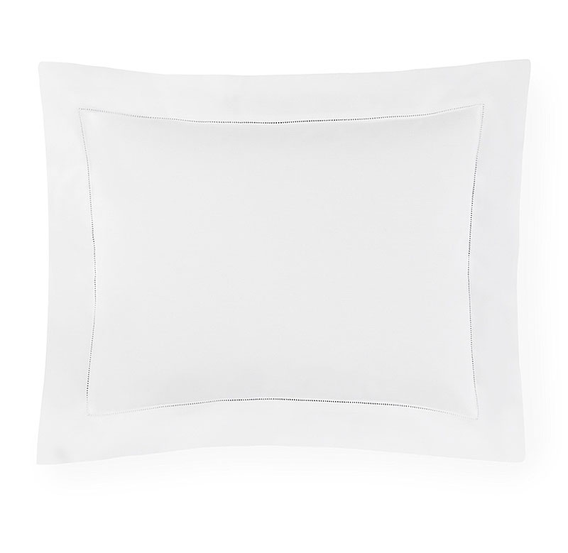 image of Sferra Giza 45 Percale Pillow Sham With Hemstitch Detail in White