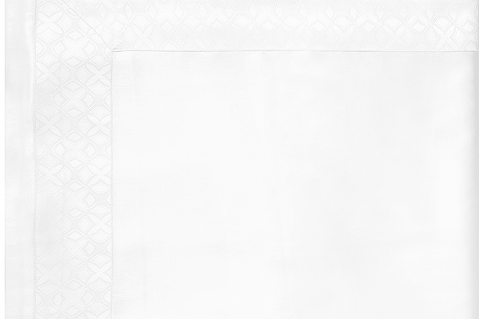 Sferra Giza 45 Quatrefoil - Flat Sheet Detail - White