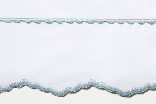 Sferra Pettine Percale Swatch white/sky