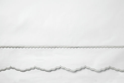 Sferra Pettine Percale Swatch white/tin