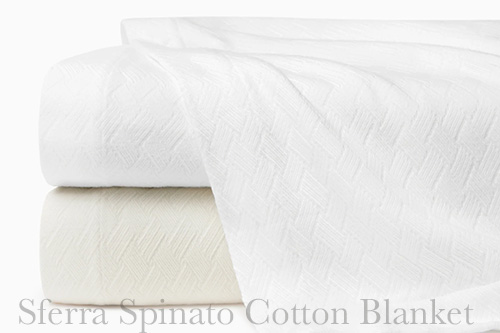 Sferra Spinato Cotton Blanket